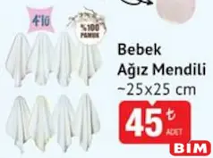 BEBEK AĞIZ MENDİLİ 4'LÜ BEBEK AĞIZ MENDİLİ 4'LÜ